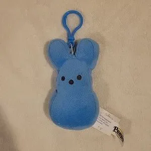 Peeps Toys Just Born Easter Peeps Blue Bunny Backpack Keychain